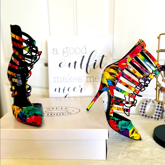 Steve Madden STF FLORAL Stilettos - Size 10 - Picture 6 of 9